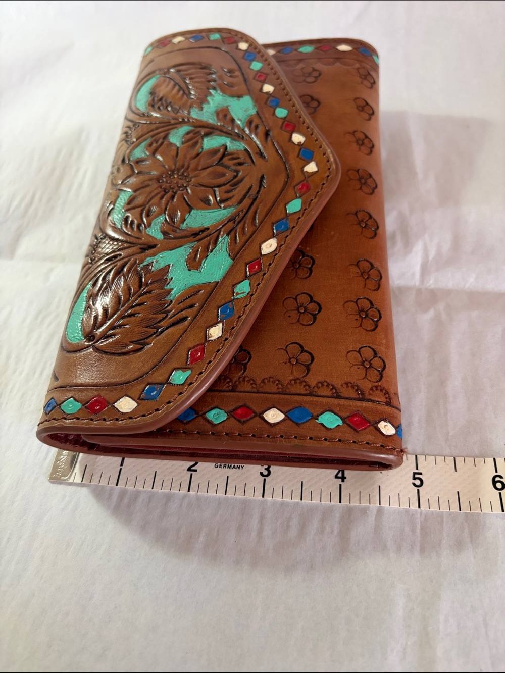 Vintage Myra Bag Hand Tooled Leather Wallet - Picture 6 of 6